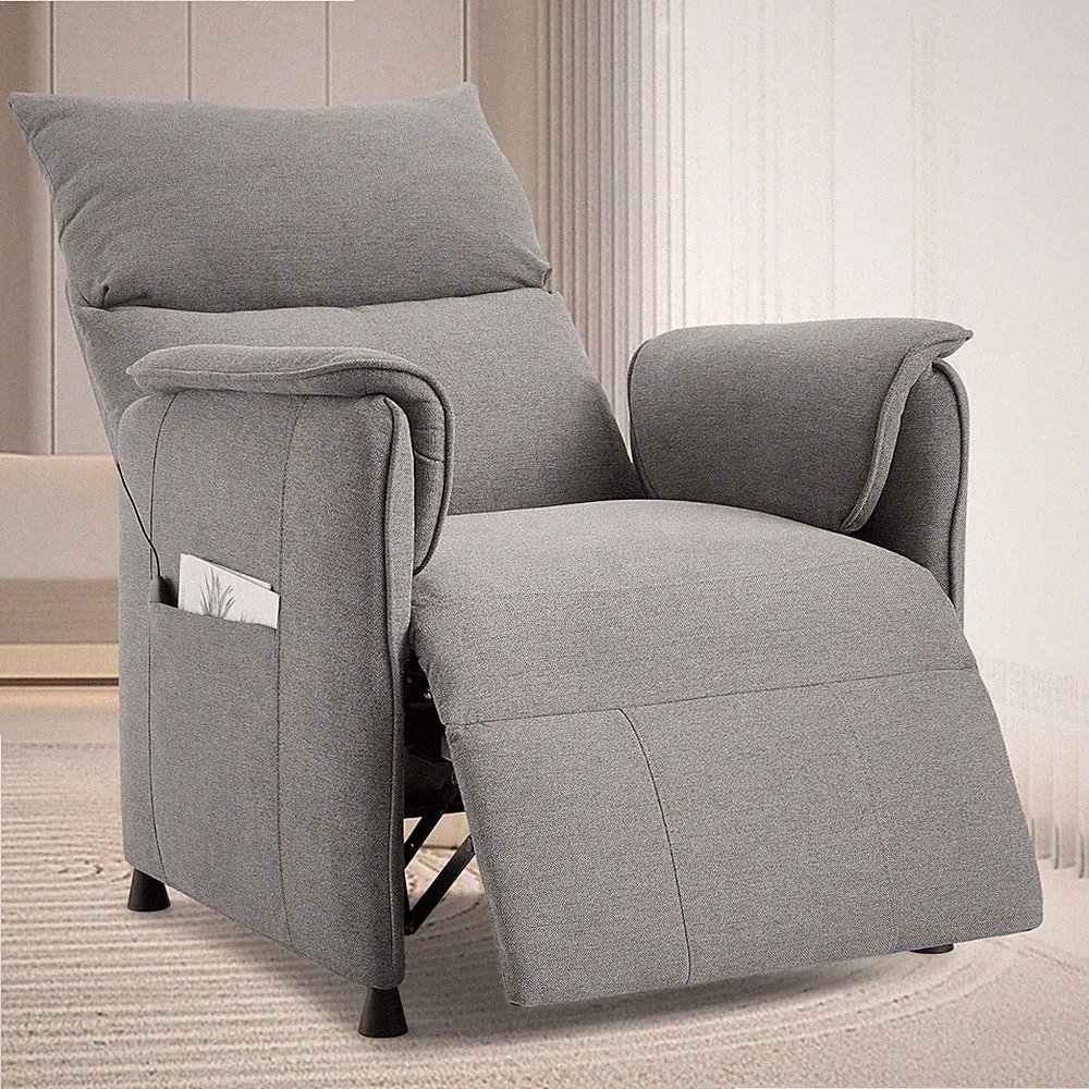 Electric Recliner Chair with Massage & Heat, Remote Control Fabric Sofa for Room