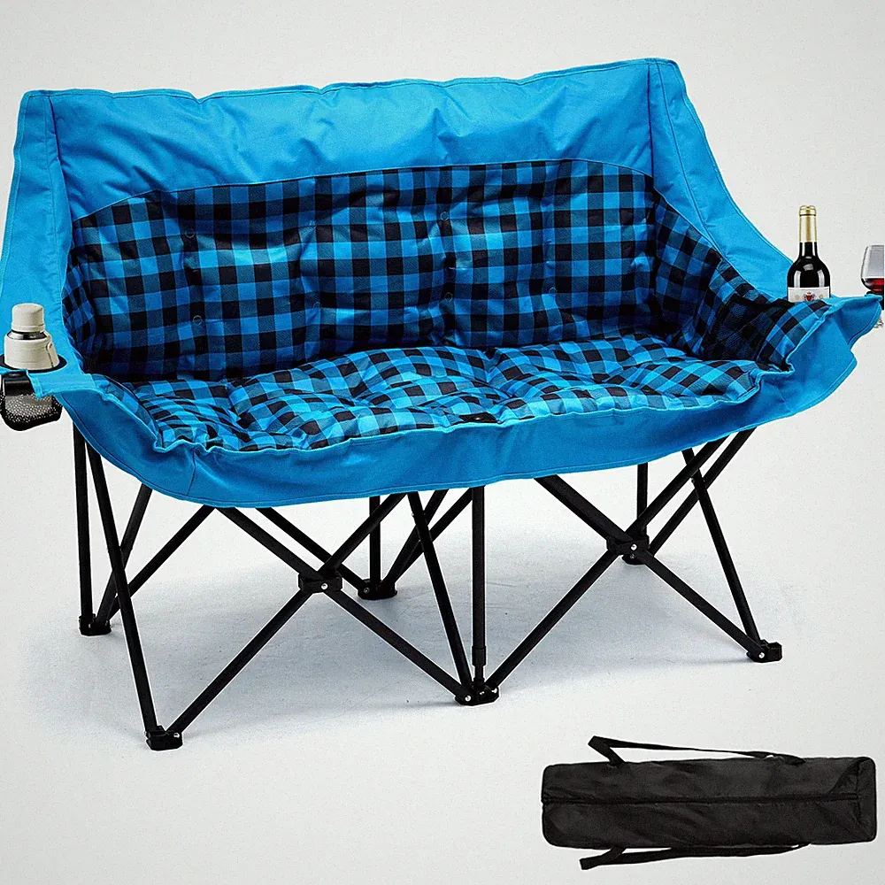 NAIZEA Double Camping Chair Oversized Loveseat 3" Thick Padded 2 Person Chairs
