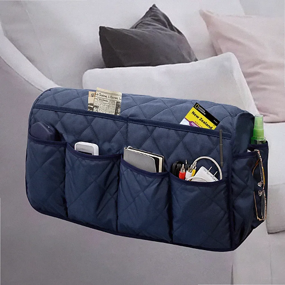 Non-Slip Recliner Organizer Waterproof Sofa Armrest Caddy with 14 Pockets