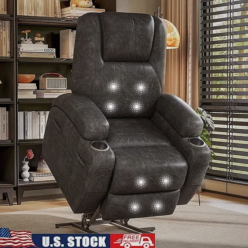 Power Lift Recliner Chair W/ Massage Vibration Footrest Storage Easy Assemble US