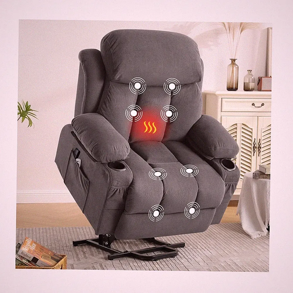 Power Lift Recliner for Elderly w/ Massage & Heat, Cup Holder, USB