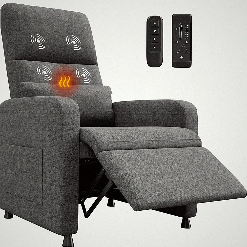 Power Recliner with Massage & Heat, USB Port & Side Pockets for Ultimate Theater
