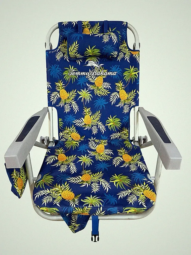Tommy Bahama Beach Chair Pineapple Lay Flat Multi Position Backpack Chair